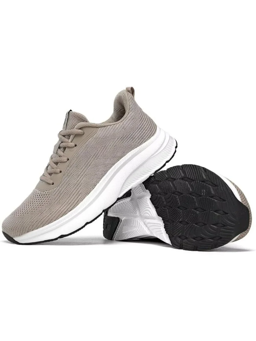 Men's Khaki Wide Walking Shoes Soft Sole Non Slip Running Comfortable Sneakers